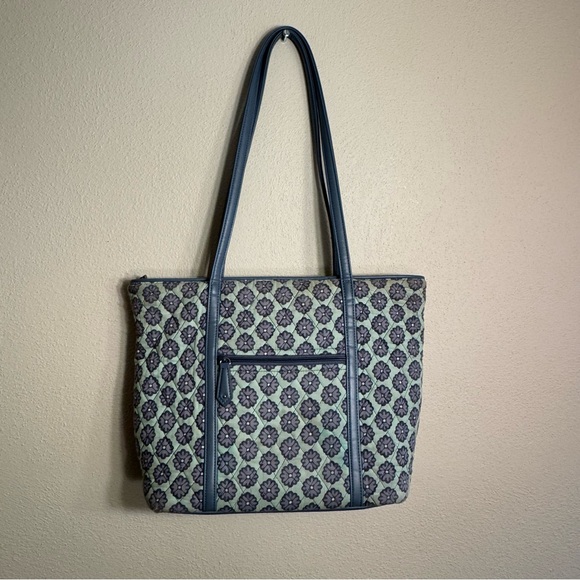 Vera Bradley Blue And Green Floral Tote - Picture 3 of 16